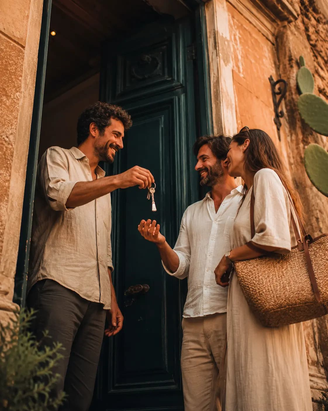 Alessandro welcoming guests at the door of a Dimora Saitta home in Palermo